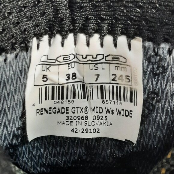 Lowa Renegade GTX Mid Womens 7 Wide Boots Stone Brown Leather Hiking Goretex - Picture 10 of 10